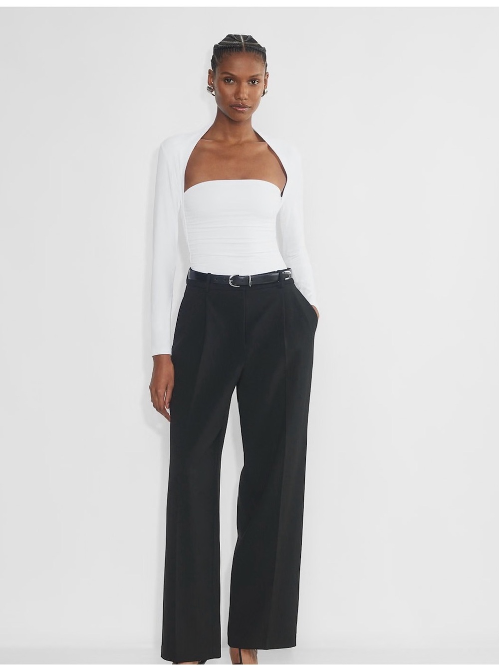 Aritzia White Original Contour Flourish Longsleeve